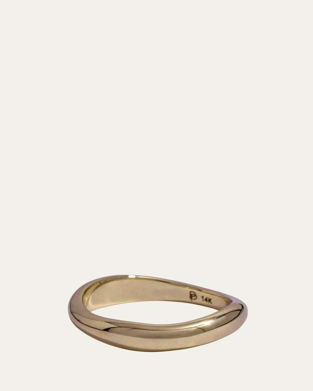 Intensified 14k Yellow Gold Puffy Stacking Band Ring